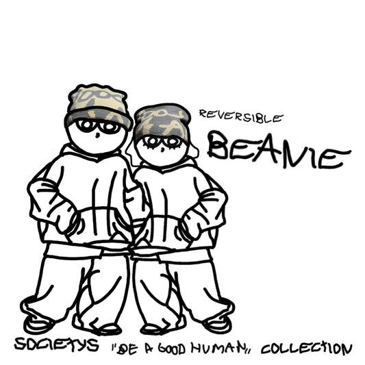 "BE A GOOD HUMAN" REVERSIBLE BEANIE 